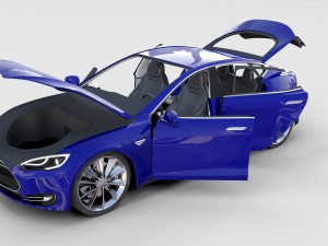 tesla model s with interior rev 3D Модель