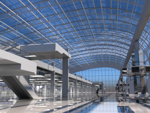 airport check in interior 3D Model