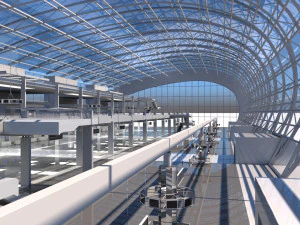 airport check in interior 3D Model