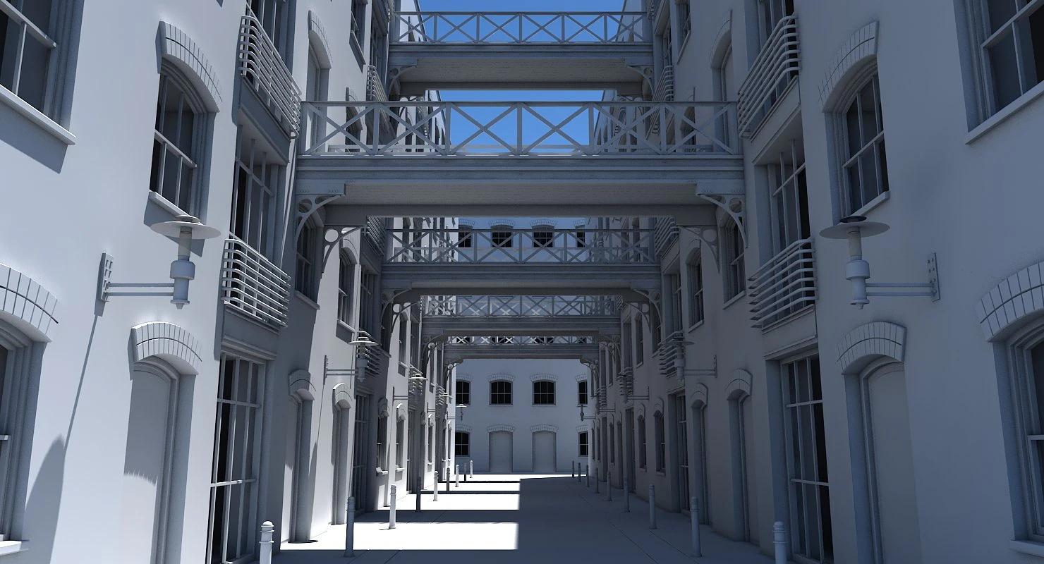 3d building alleyway 3D Model .c4d .max .obj .3ds .fbx .stl .blend 