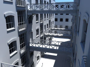 3d building alleyway 3D Model