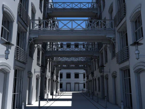 3d building alleyway 3D Model