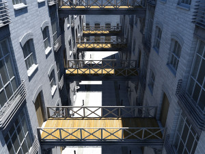 3d building alleyway textured 3D Model