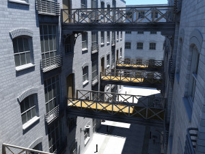 3d building alleyway textured 3D Model