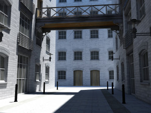 3d building alleyway textured 3D Model