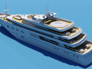 3d super yacht 3D Model