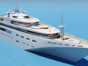 3d super yacht Modello 3D
