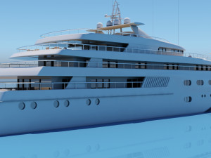 3d super yacht Modello 3D