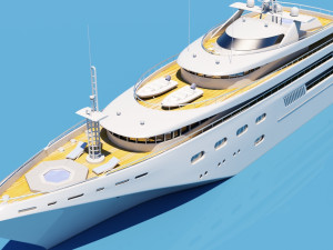 3d super yacht Modello 3D