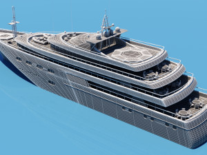 3d super yacht Modello 3D