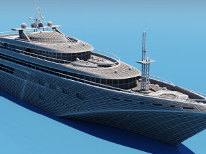 3d super yacht Modello 3D