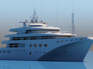 3d super yacht Modello 3D