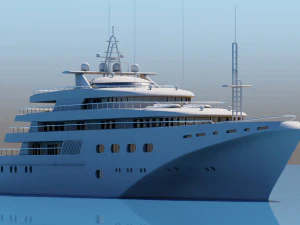 3d super yacht 3D Model