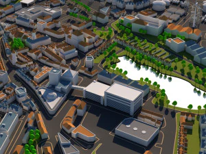 og&oacute;lny plan miasta Model 3D