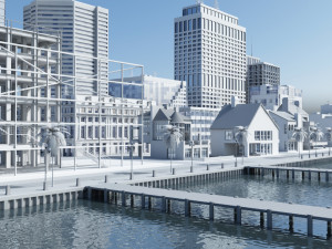3d city port Modèle 3D