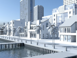 3d city port 3D 模型