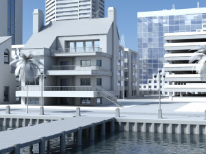3d city port 3D 模型