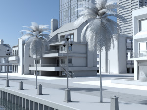 3d city port 3D 模型