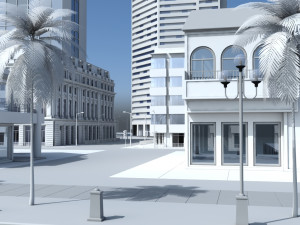 3d city port 3D 模型