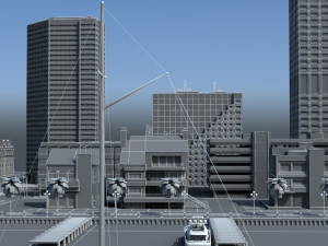 3d city port 3D 模型