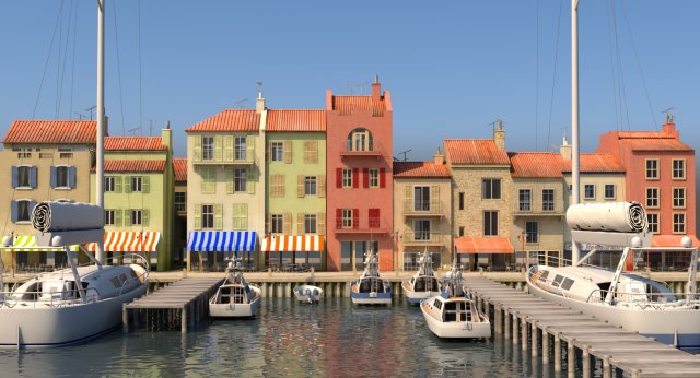 3d city port 2 3D Modell .c4d .max .obj .3ds .fbx .stl .blend 