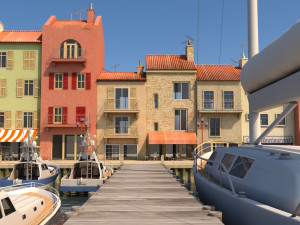 3d city port 2 3D Modell