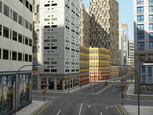 3d city low poly Model 3D