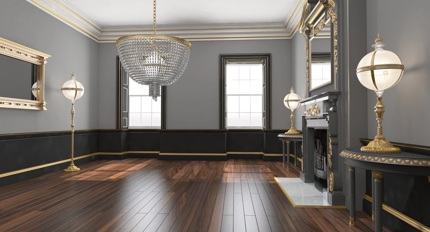 classic interior 34 3D Model .c4d .max .obj .3ds .fbx .stl .blend 