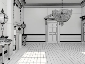 classic interior 34 3D Model