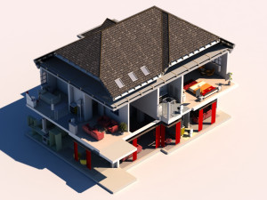 3d house cut out 3D Model
