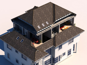 3d house cut out Model 3D