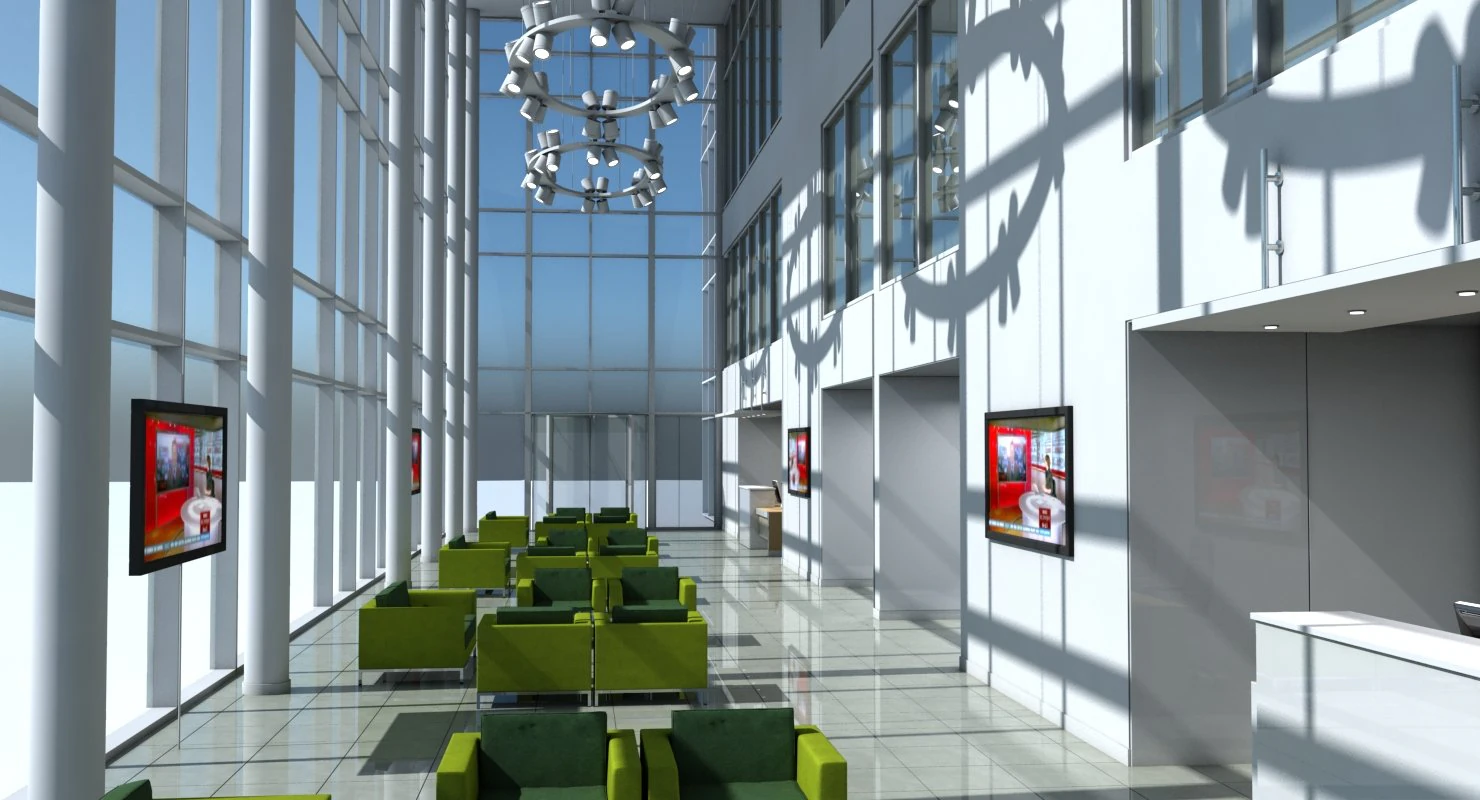 office entrance reception 3D Model .c4d .max .obj .3ds .fbx .stl .blend