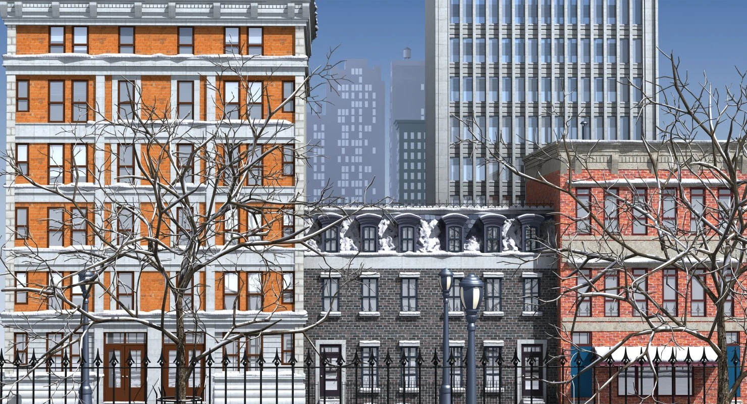 3d street snow 3D Model .c4d .max .obj .3ds .fbx .stl .blend 