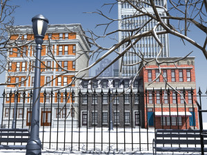 3d street snow Model 3D