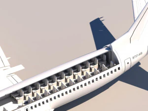 737 400 tagliato Modello 3D