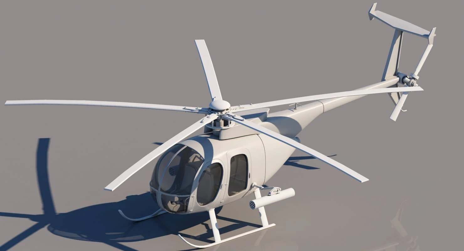 ah-6j helicopter 3D Model .c4d .max .obj .3ds .fbx .stl .blend 