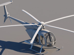 ah-6j helicopter Modello 3D