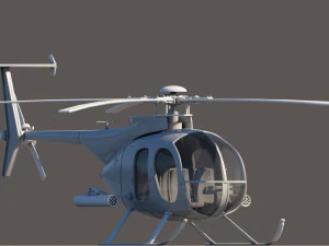 ah-6j helicopter 3D Model