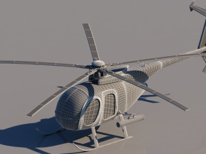 ah-6j helicopter Modello 3D