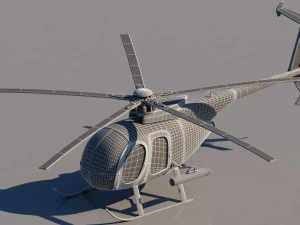 ah-6j helicopter 3D Model