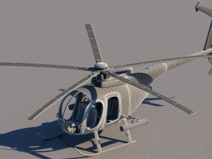 ah-6j helicopter Modello 3D