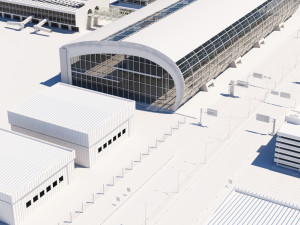 airport buildings layout 3D Model