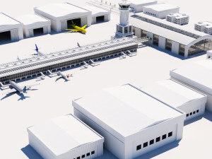 airport buildings layout 3D Model