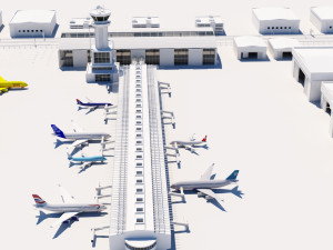 airport buildings layout 3D Model