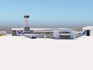 airport buildings layout 3D Model