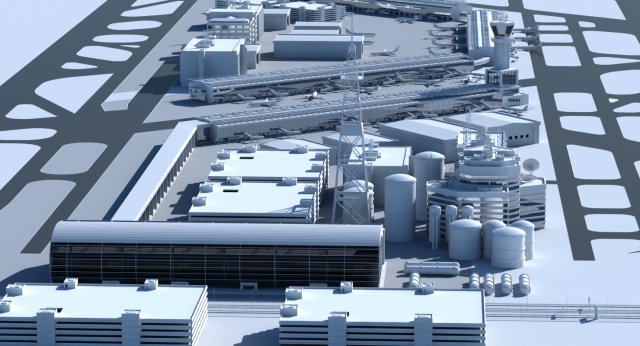airport 3D 模型 .c4d .max .obj .3ds .fbx .stl .blend 