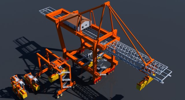 cargo crane collection Modèle 3D .c4d .max .obj .3ds .fbx .stl .blend 
