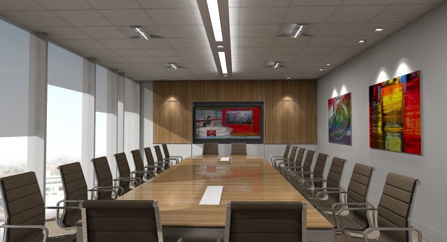 3d boardroom scene 3D Model .c4d .max .obj .3ds .fbx .stl .blend 