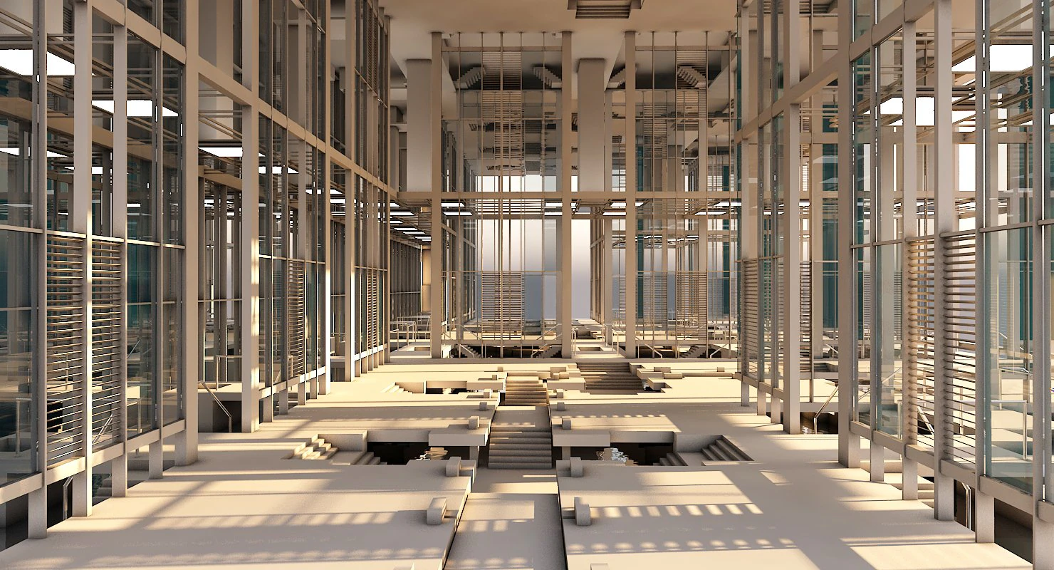 futuristic interior 10 3D Model .c4d .max .obj .3ds .fbx .stl .blend 