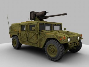 hmr with m242 bushmaster 3D Model
